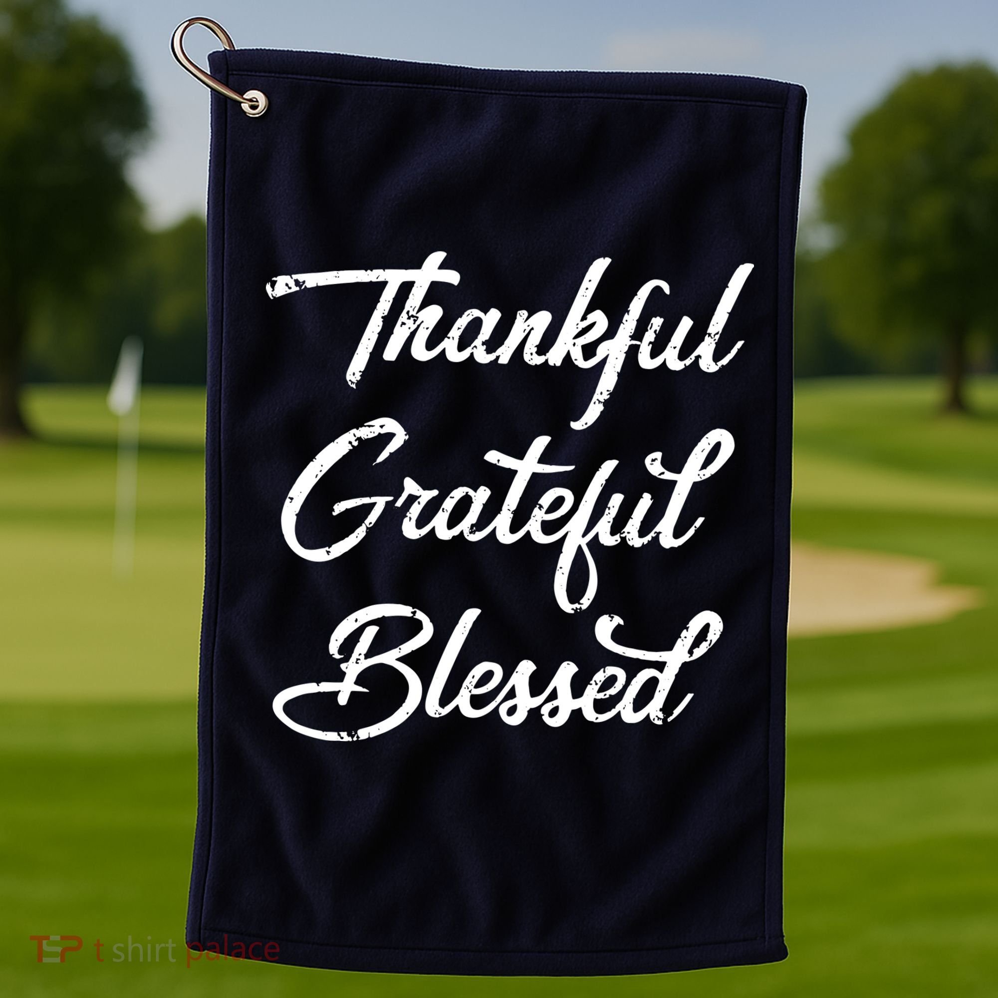Grateful Thankful & Blessed Thanksgiving Golf Towel