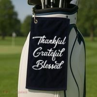 Grateful Thankful & Blessed Thanksgiving Golf Towel thumb 2