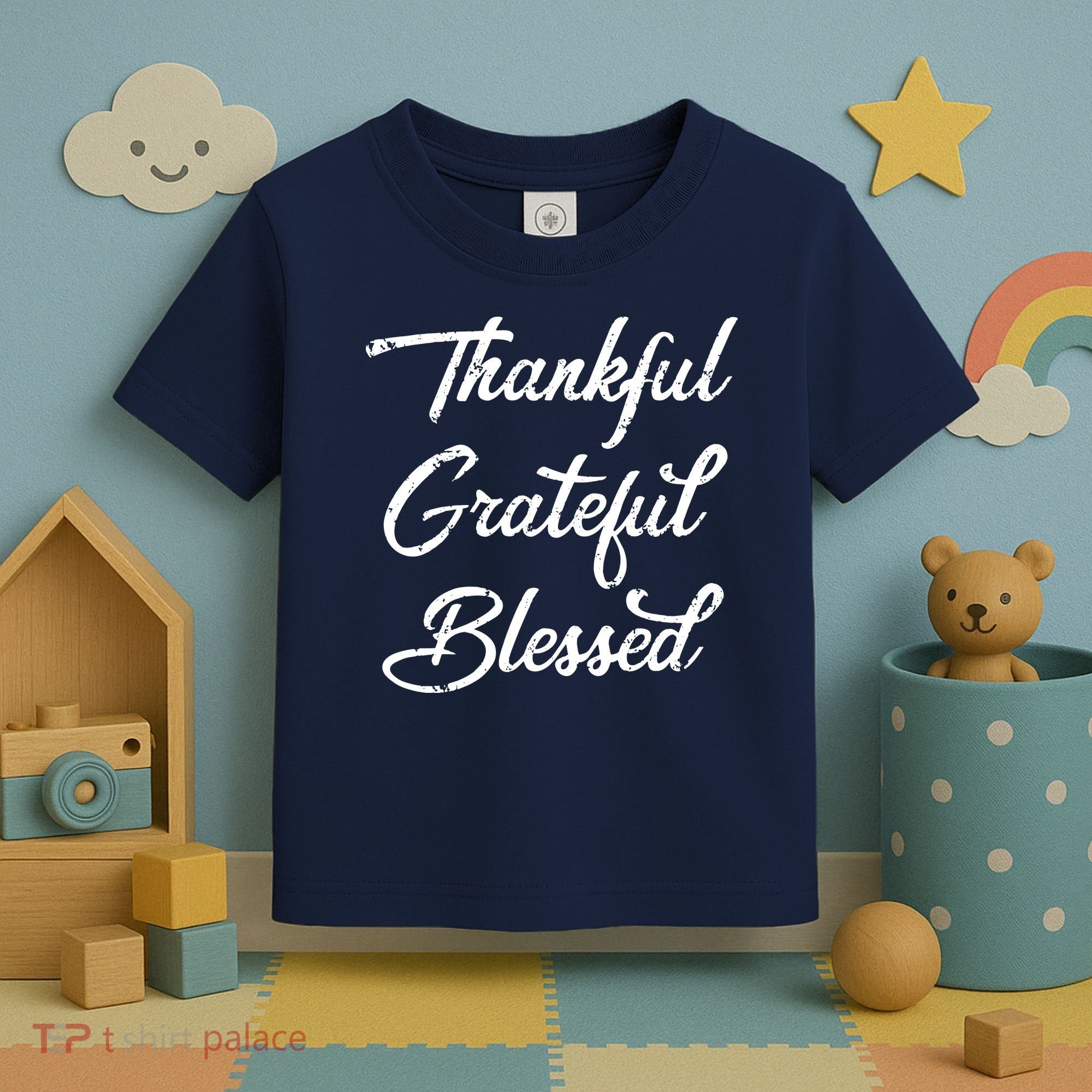 Grateful Thankful & Blessed Thanksgiving Toddler T-Shirt
