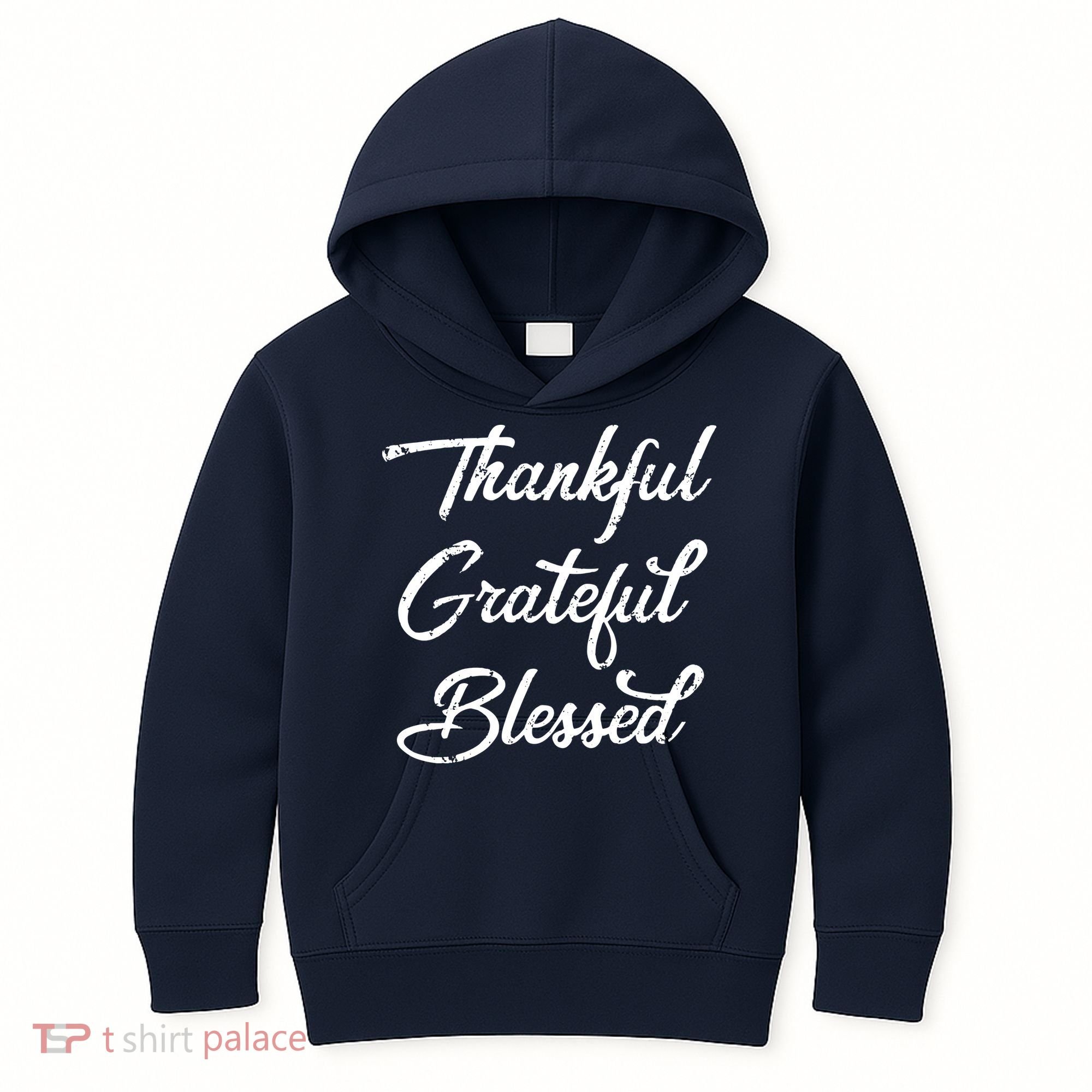 Grateful Thankful & Blessed Thanksgiving Kids Hoodie