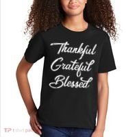 Grateful Thankful & Blessed Thanksgiving Kids T-Shirt thumb 2