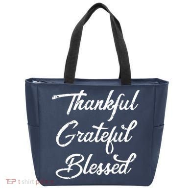 Grateful Thankful & Blessed Thanksgiving Tote Bag