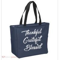 Grateful Thankful & Blessed Thanksgiving Tote Bag thumb 2