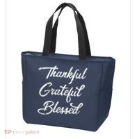Grateful Thankful & Blessed Thanksgiving Tote Bag thumb 3