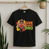 Give Thanks Bro Cute Turkey Thankful Thanksgiving T-Shirt thumb 2