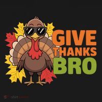 Give Thanks Bro Cute Turkey Thankful Thanksgiving Women's Hoodie thumb 2