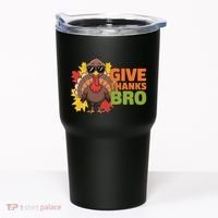 Give Thanks Bro Cute Turkey Thankful Thanksgiving Tumbler thumb 0