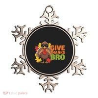 Give Thanks Bro Cute Turkey Thankful Thanksgiving Ornament thumb 0
