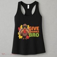 Give Thanks Bro Cute Turkey Thankful Thanksgiving Women's Tank Top thumb 3
