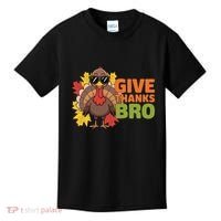 Give Thanks Bro Cute Turkey Thankful Thanksgiving Kids T-Shirt thumb 0