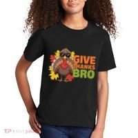Give Thanks Bro Cute Turkey Thankful Thanksgiving Kids T-Shirt thumb 2