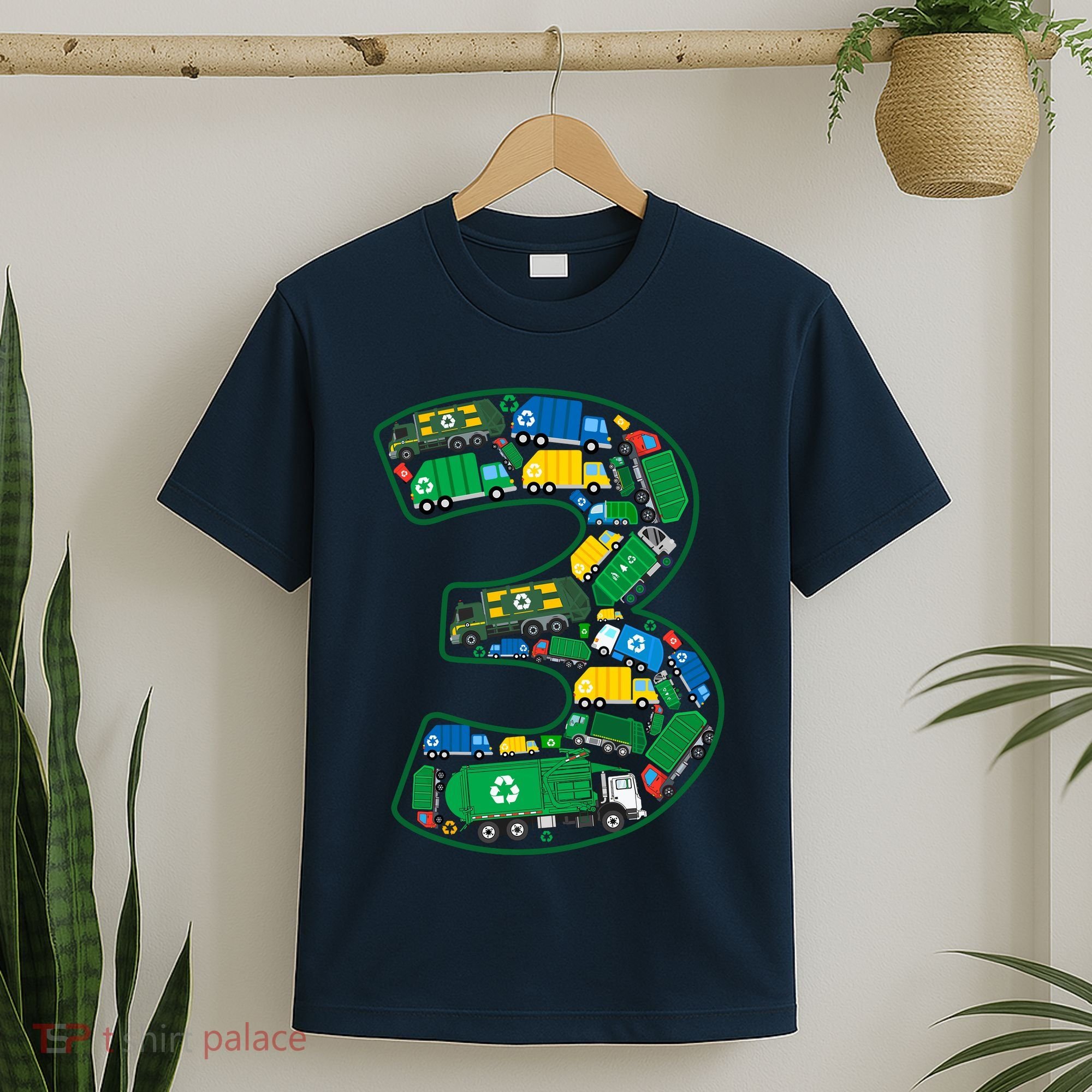 Garbage Truck Boy 3rd Birthday 3 Years Old Garbage Truck Boy T-Shirt