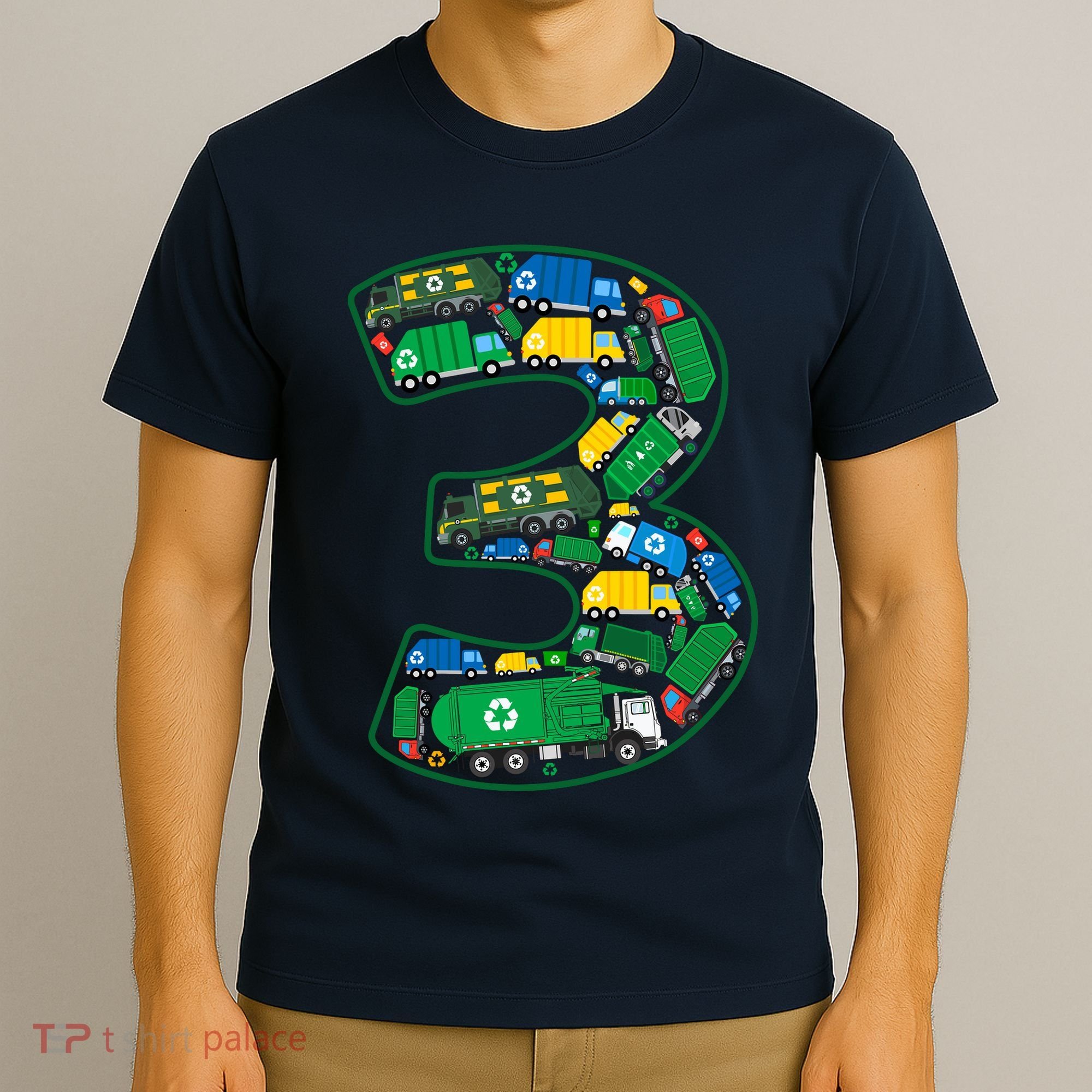 Garbage Truck Boy 3rd Birthday 3 Years Old Garbage Truck Boy T-Shirt