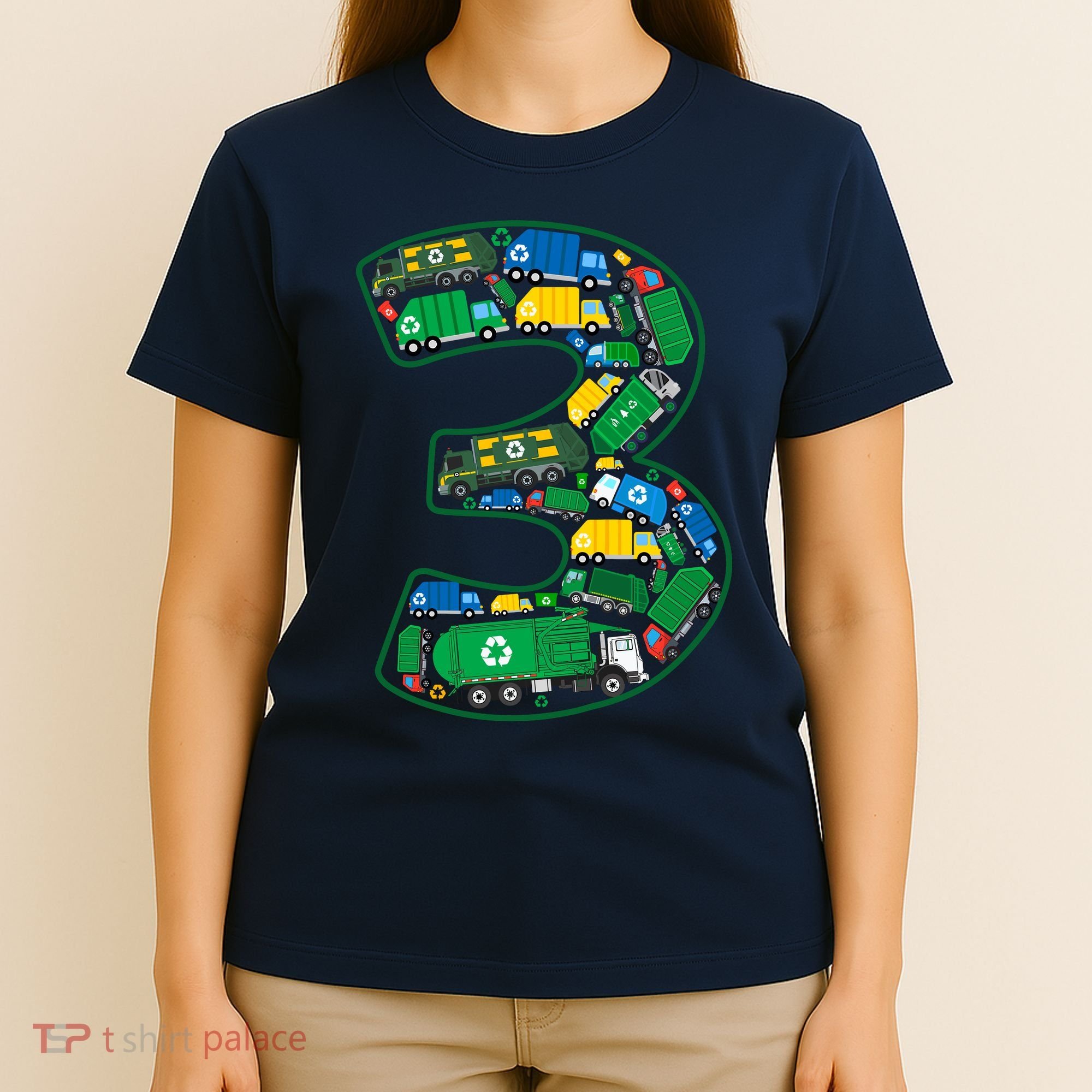 Garbage Truck Boy 3rd Birthday 3 Years Old Garbage Truck Boy T-Shirt