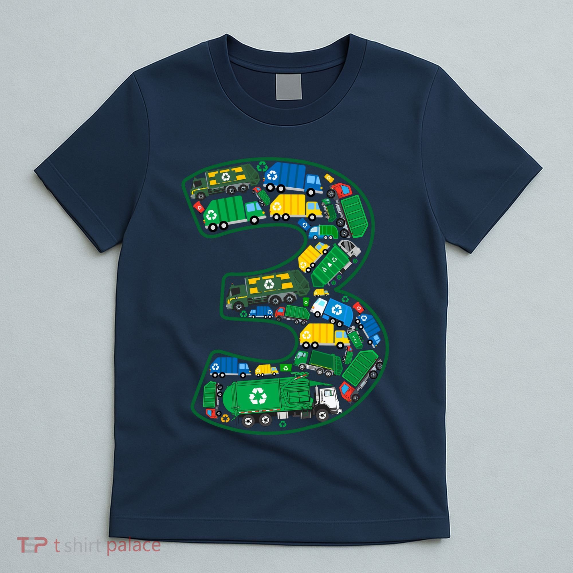 Garbage Truck Boy 3rd Birthday 3 Years Old Garbage Truck Boy T-Shirt