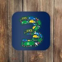 Garbage Truck Boy 3rd Birthday 3 Years Old Garbage Truck Boy Coaster thumb 0