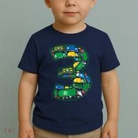 Garbage Truck Boy 3rd Birthday 3 Years Old Garbage Truck Boy Toddler T-Shirt thumb 2