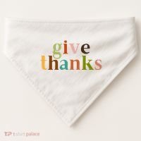 Give Thanks Be Thankful Thankgiving USA-Made Doggie Bandana thumb 0