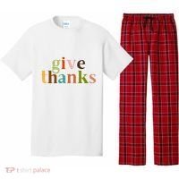 Give Thanks Be Thankful Thankgiving Pajama Set thumb 0