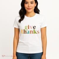 Give Thanks Be Thankful Thankgiving Women's T-Shirt thumb 4