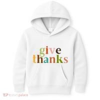 Give Thanks Be Thankful Thankgiving Kids Hoodie thumb 0