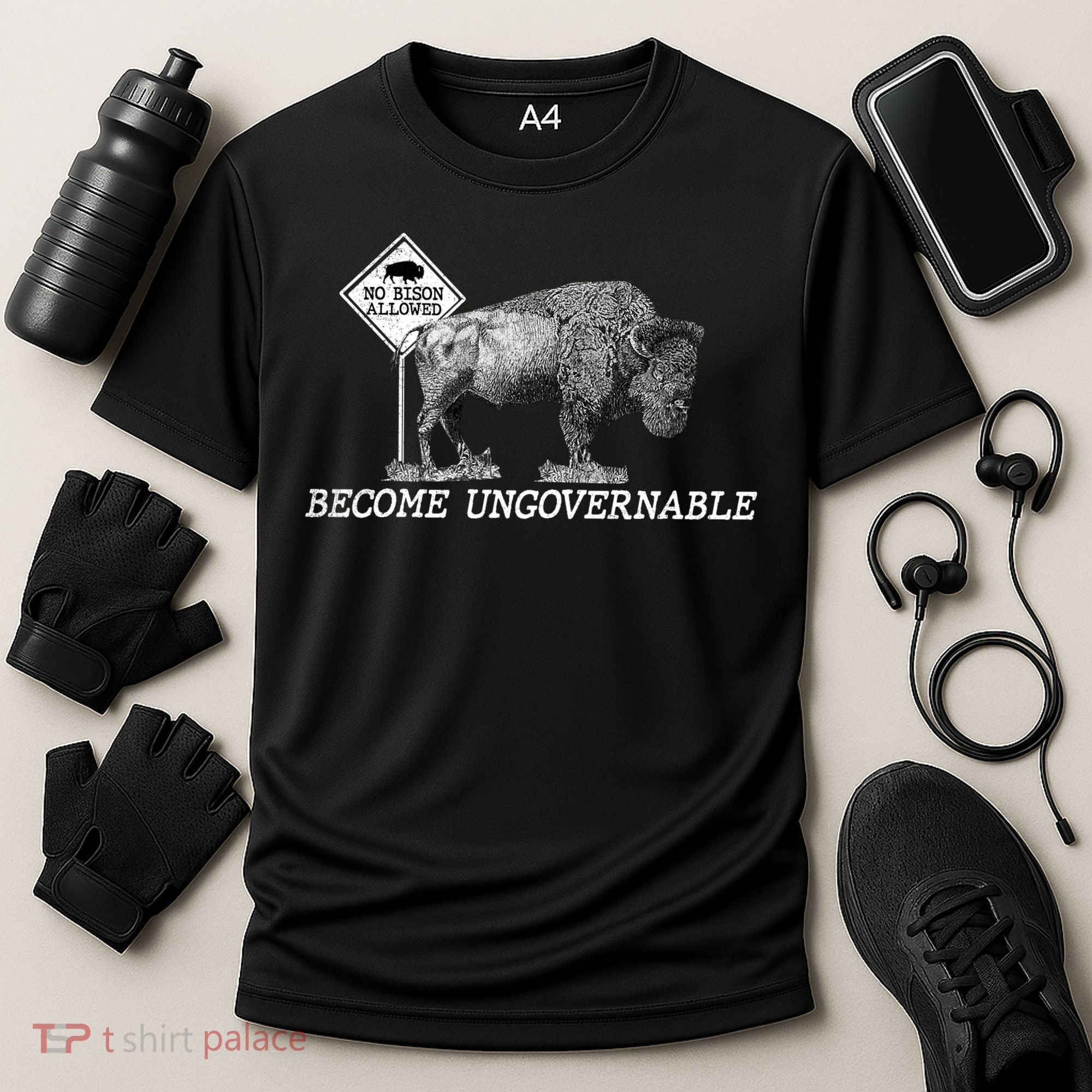 Garand Thumb Become UnGovernable Bison Cooling Performance Crew T-Shirt