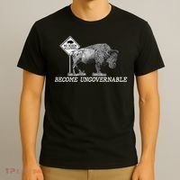 Garand Thumb Become UnGovernable Bison T-Shirt thumb 3