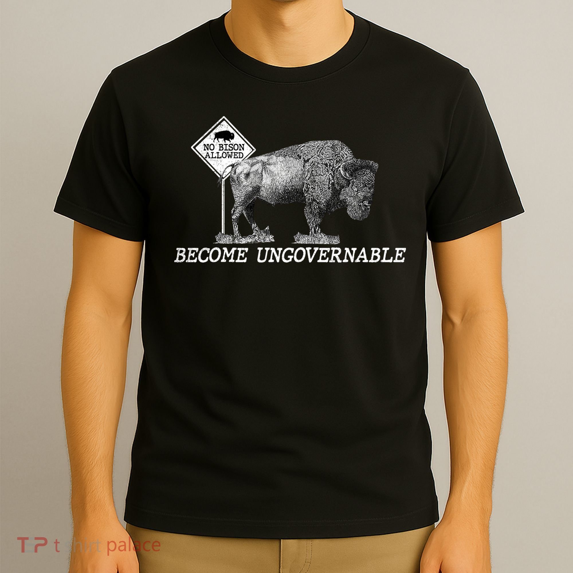 Garand Thumb Become UnGovernable Bison T-Shirt