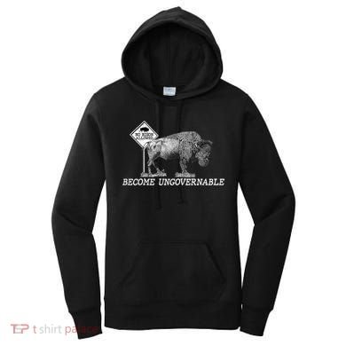 Garand Thumb Become UnGovernable Bison Women's Hoodie