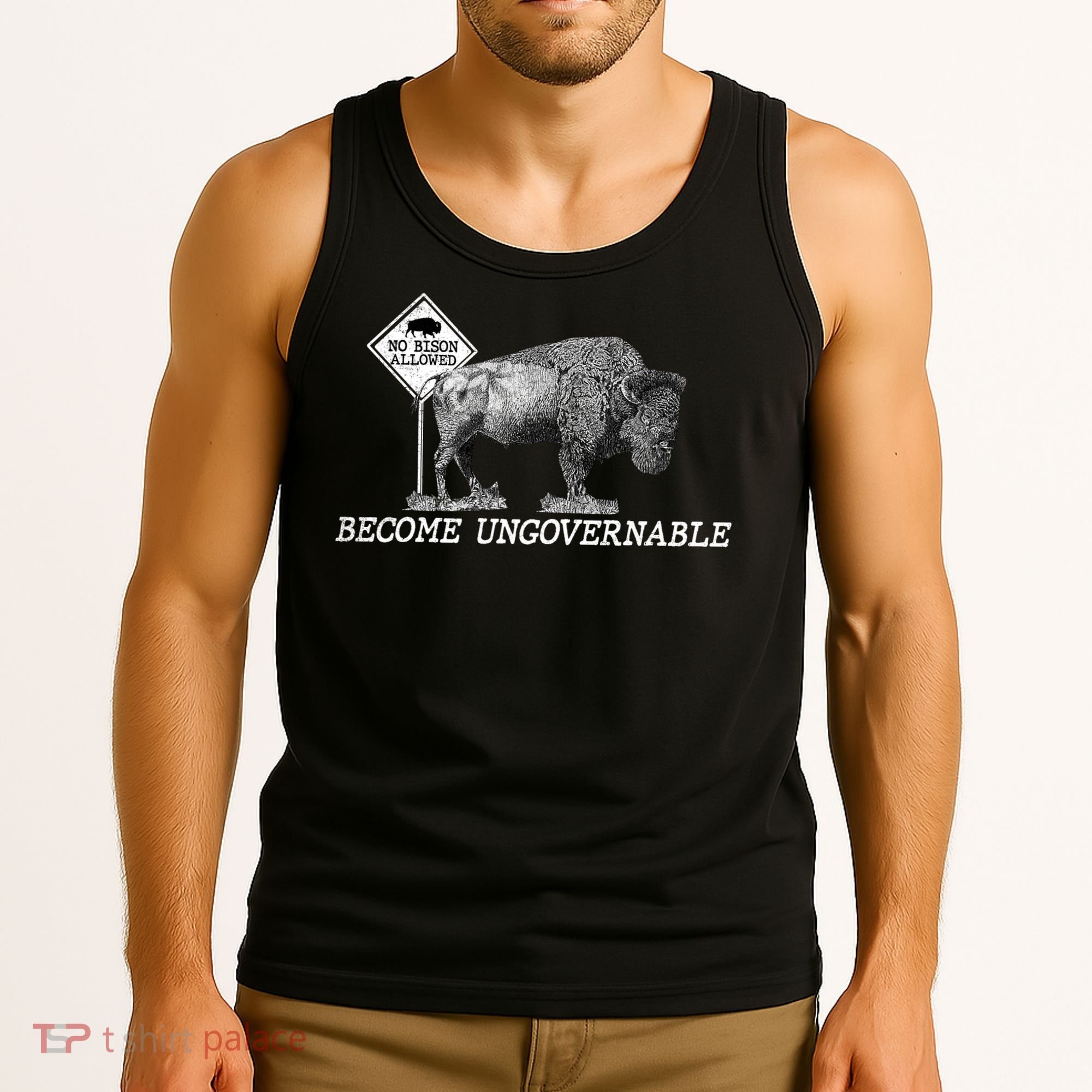 Garand Thumb Become UnGovernable Bison Tank Top