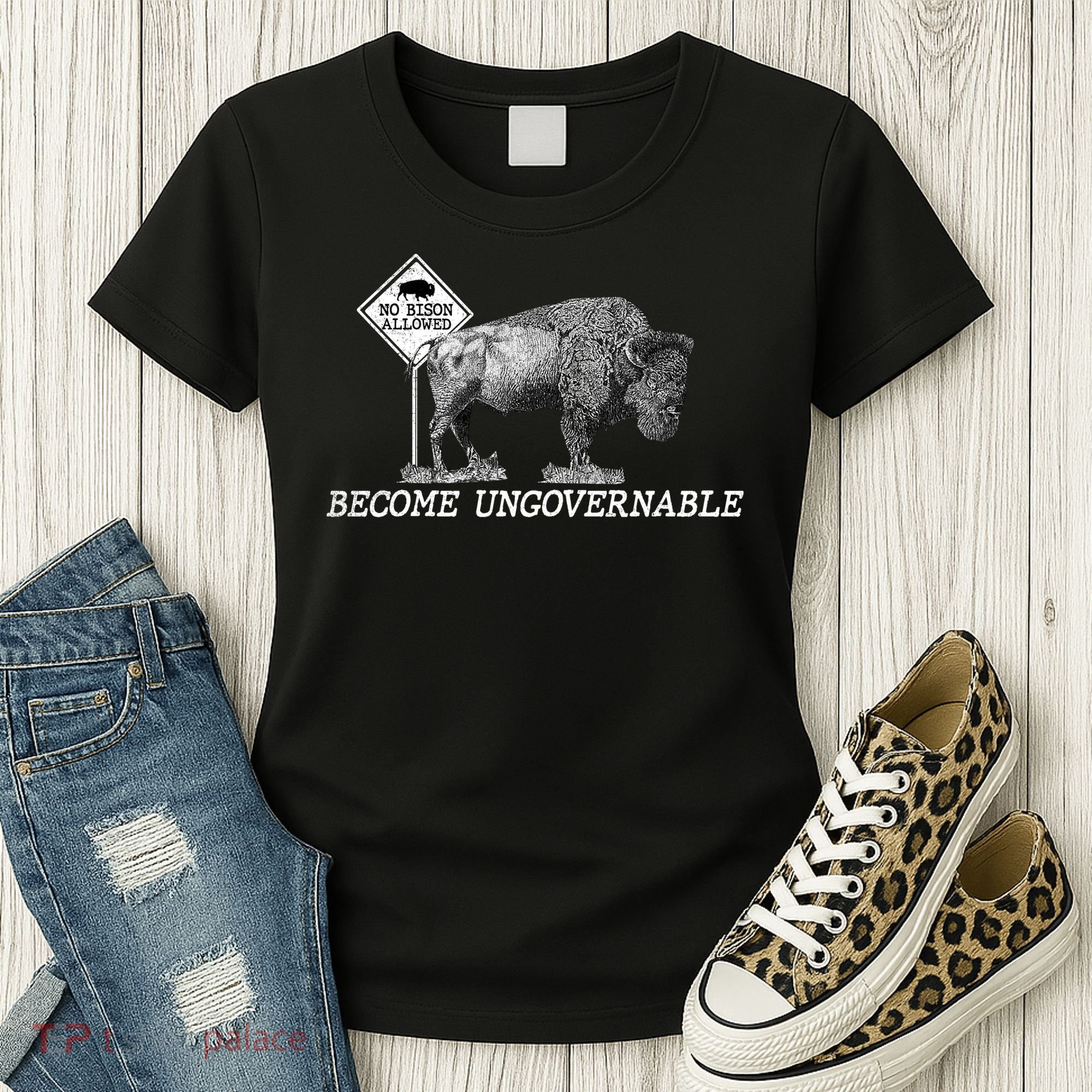 Garand Thumb Become UnGovernable Bison Women's T-Shirt