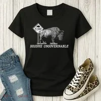Garand Thumb Become UnGovernable Bison Women's T-Shirt thumb 3