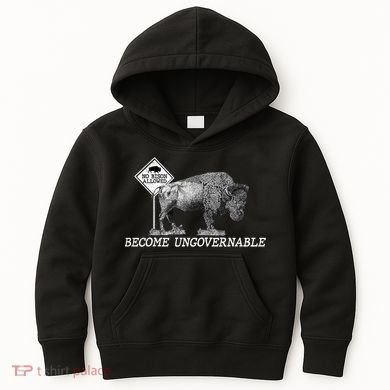 Garand Thumb Become UnGovernable Bison Kids Hoodie