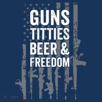 Guns Titties Beer & Freedom Funny Drinking USA Flag Women's Tank Top thumb 5