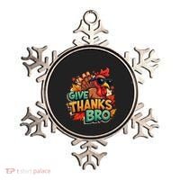 Give Thanks Bro Cute Turkey Thankful Thanksgiving Ornament thumb 0