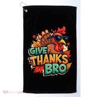 Give Thanks Bro Cute Turkey Thankful Thanksgiving Golf Towel thumb 0