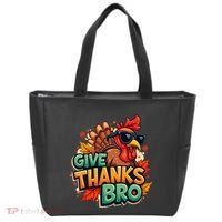 Give Thanks Bro Cute Turkey Thankful Thanksgiving Tote Bag thumb 0