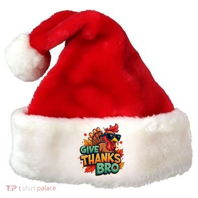 Give Thanks Bro Cute Turkey Thankful Thanksgiving Santa Hat