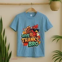 Give Thanks Bro Cute Turkey Thankful Thanksgiving T-Shirt thumb 2