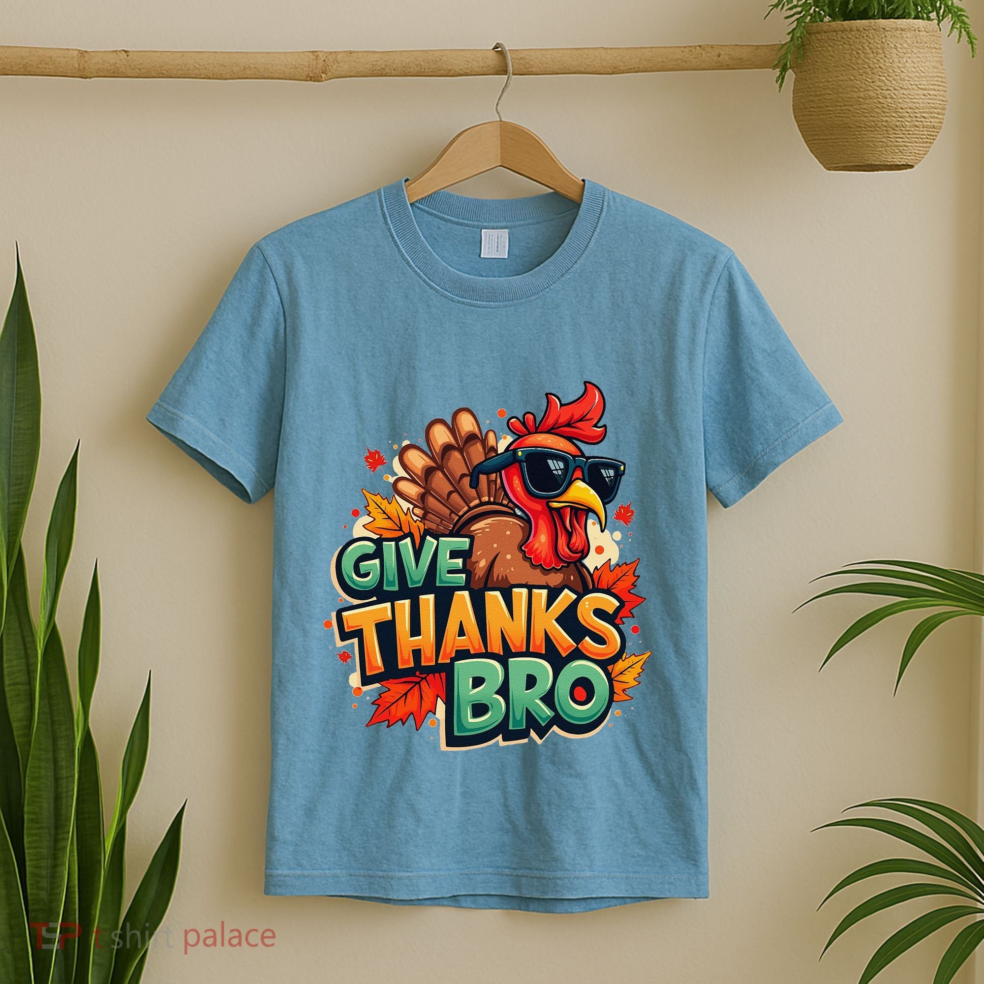 Give Thanks Bro Cute Turkey Thankful Thanksgiving T-Shirt