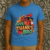 Give Thanks Bro Cute Turkey Thankful Thanksgiving T-Shirt thumb 3