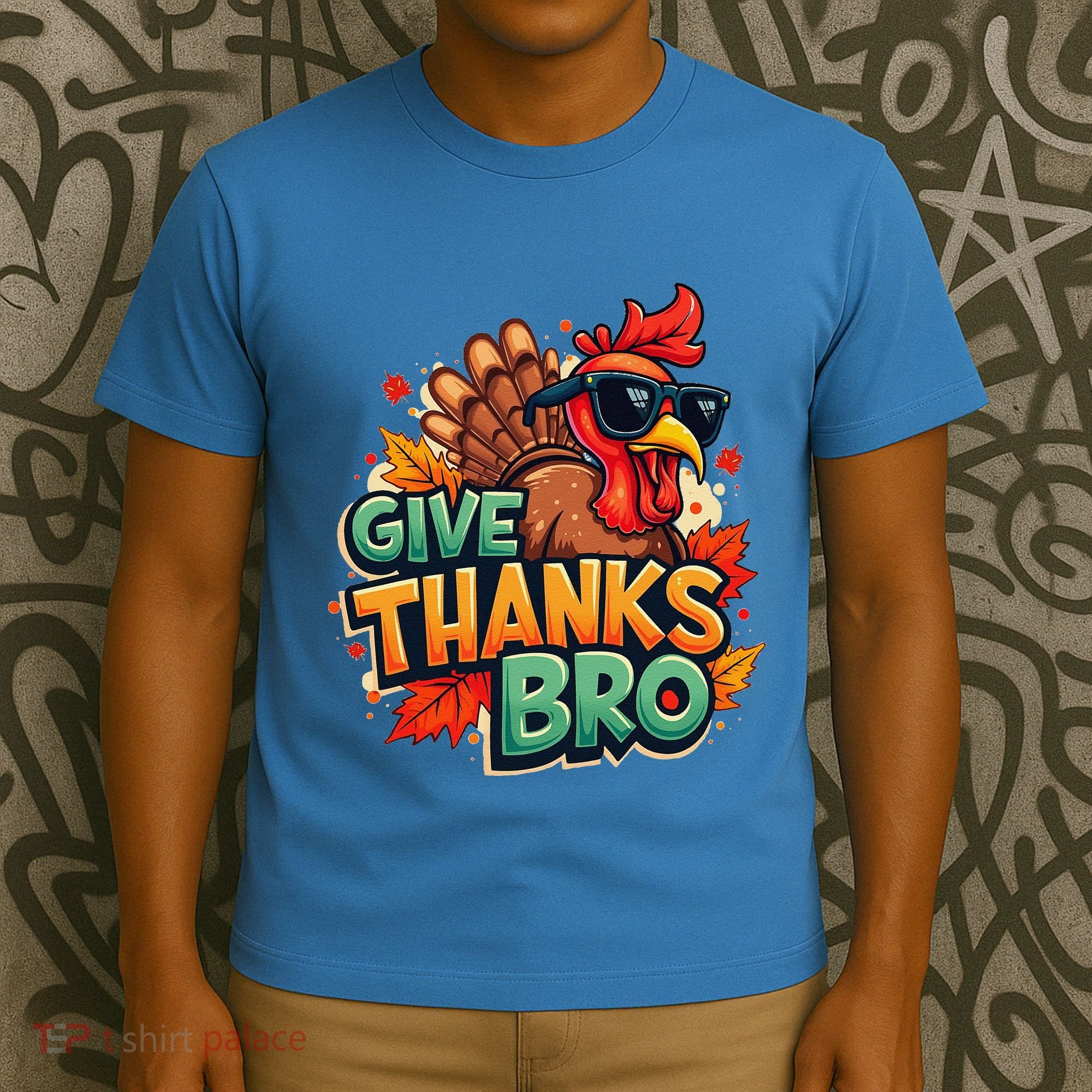 Give Thanks Bro Cute Turkey Thankful Thanksgiving T-Shirt
