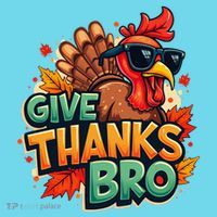 Give Thanks Bro Cute Turkey Thankful Thanksgiving Kids Long Sleeve Shirt thumb 2