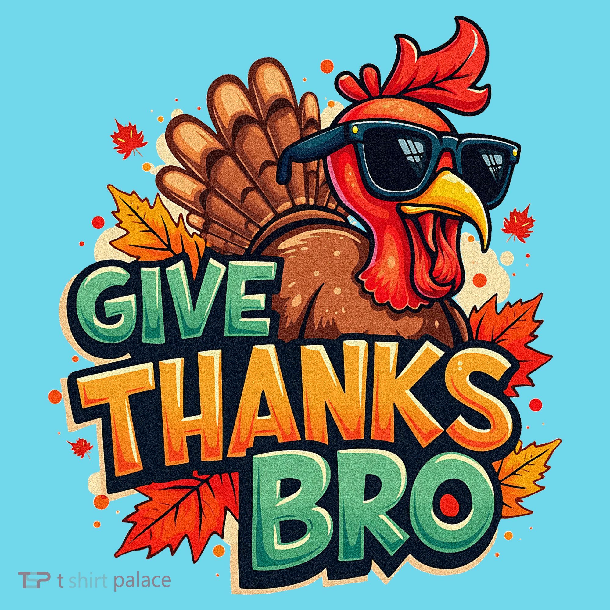 Give Thanks Bro Cute Turkey Thankful Thanksgiving Kids Long Sleeve Shirt