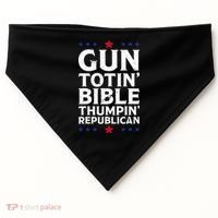 Gun Toting Bible Thumping Republican USA-Made Doggie Bandana thumb 0