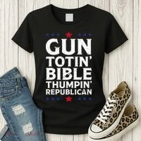 Gun Toting Bible Thumping Republican Women's T-Shirt thumb 3