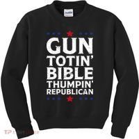 Gun Toting Bible Thumping Republican Kids Sweatshirt thumb 0