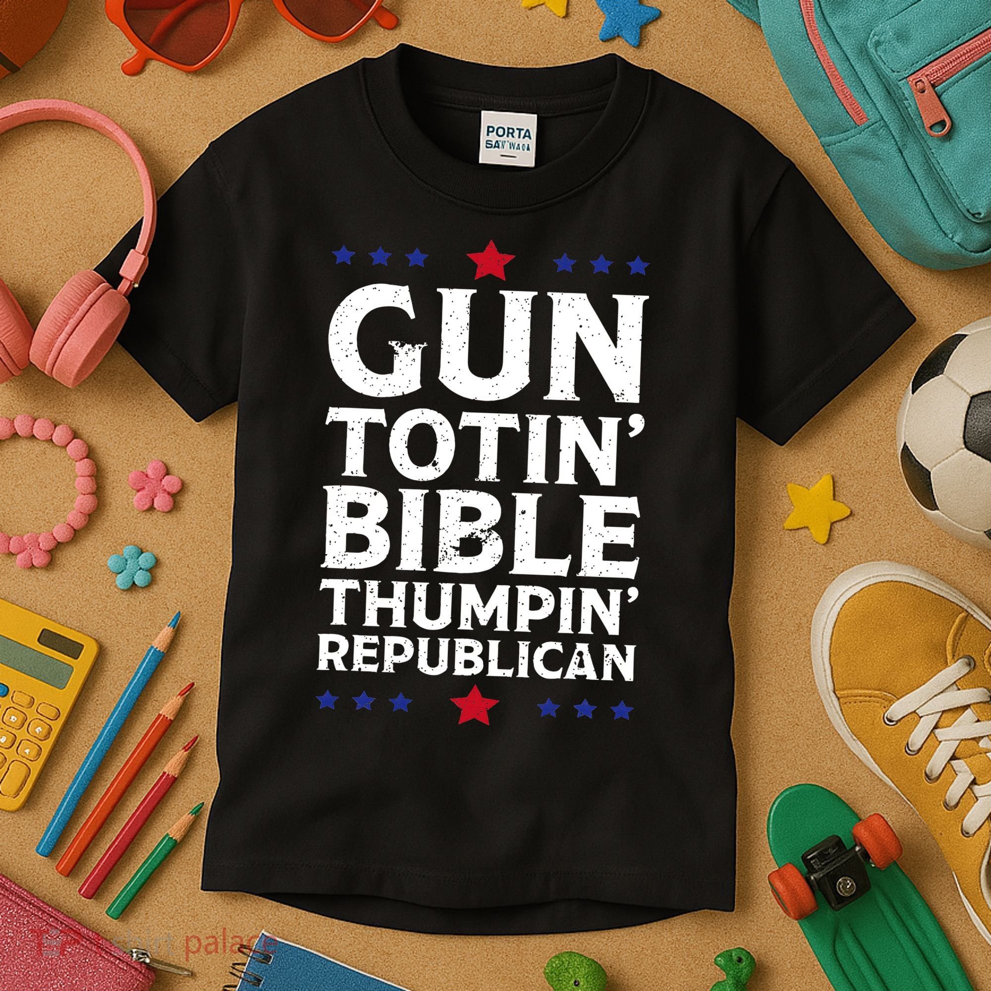 Gun Toting Bible Thumping Republican Kids T-Shirt