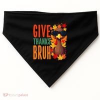Give Thanks Bruh Funny Thanksgiving Turkey Thankful Bruh Gift USA-Made Doggie Bandana thumb 0