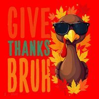 Give Thanks Bruh Funny Thanksgiving Turkey Thankful Bruh Gift Santa Hat thumb 1